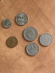 120 монет СССР, французские, немецкие марки, американские центы и т.д