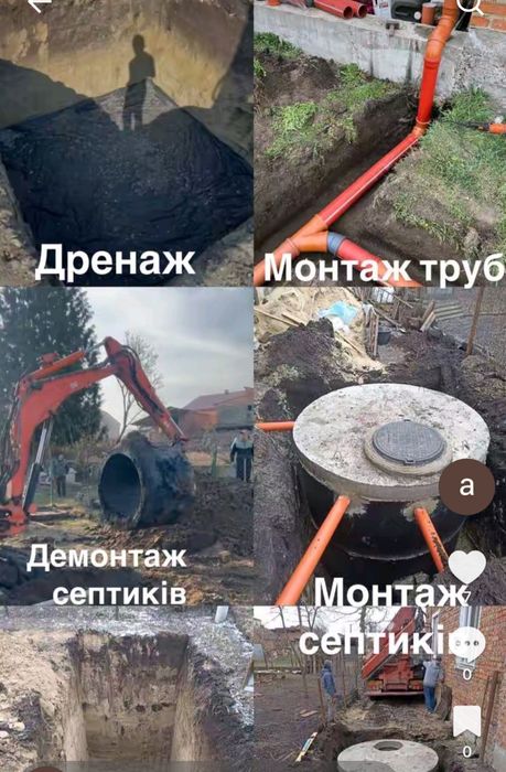 Септик,каналізація під ключ, гідроізоляція дренаж водовідведення