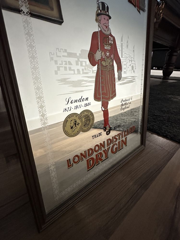 Stara Reklama na szkle Dry Gin