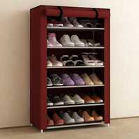 Тканевый шкаф на 6 полок складной, стеллаж для обуви Shoe Cabinet