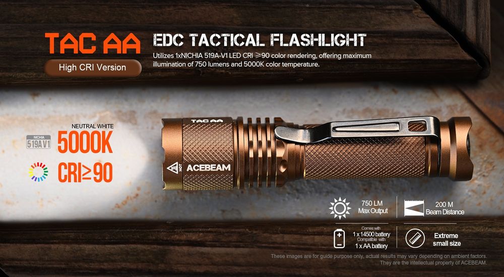 Latarka Acebeam TAC AA + ogniwo