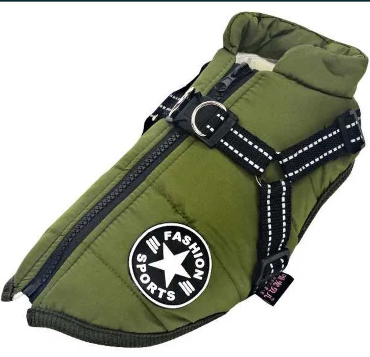 Kamizelka dla psa na zime, ciepła z odblaskami i szelkami, nowa XL