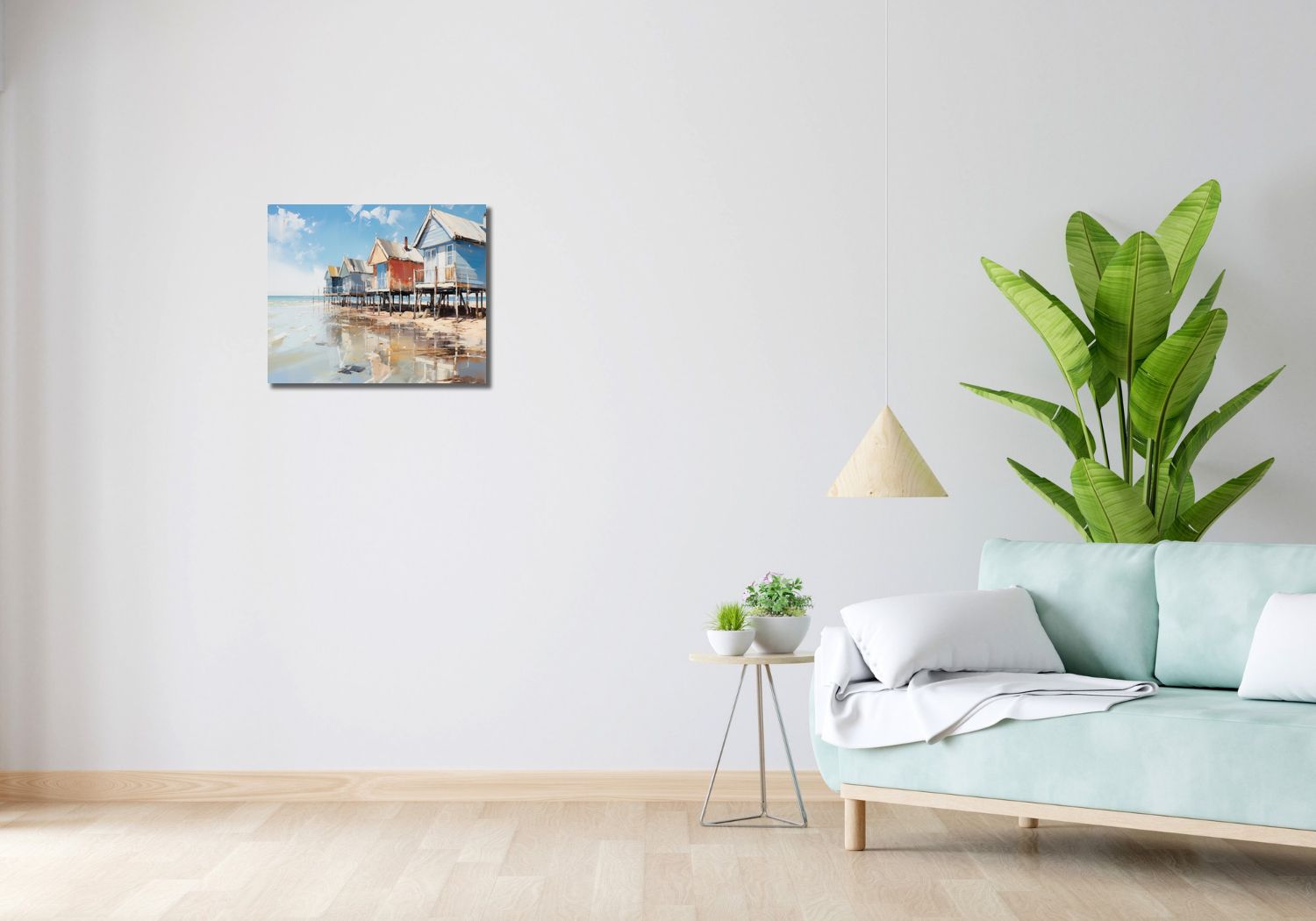 Obraz 50x40cm Malownicze Nadmorskie Chatki