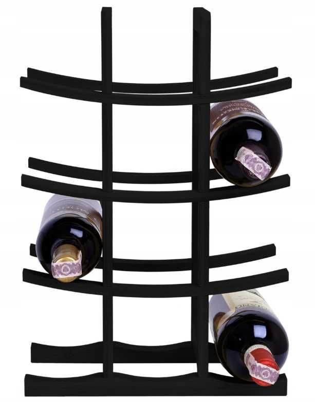 Stojak na wino regał półka bambus drewniany loft czarny