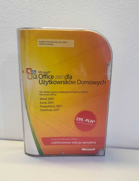 Oryginalny Microsoft Office 2007 Dom Home Student 3 PC PL na płycie