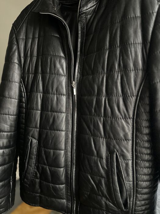 Тепла чоловіча куртка з натуральної шкіри, зимова,