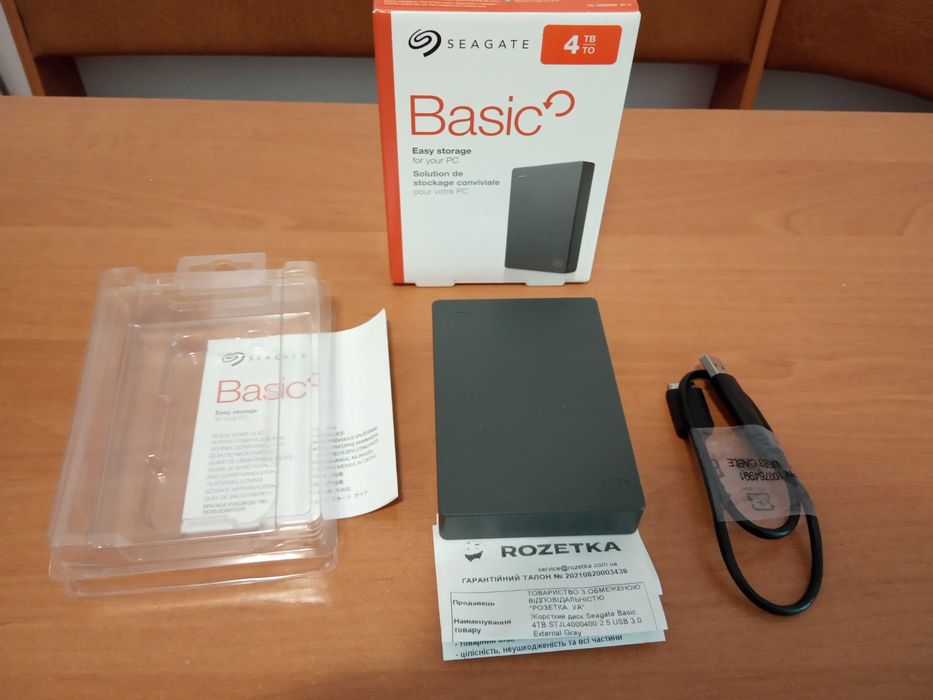 Зовнішній жорсткий диск Seagate 4 tb (100% здоров’я) USB3.0 ST4000LM02