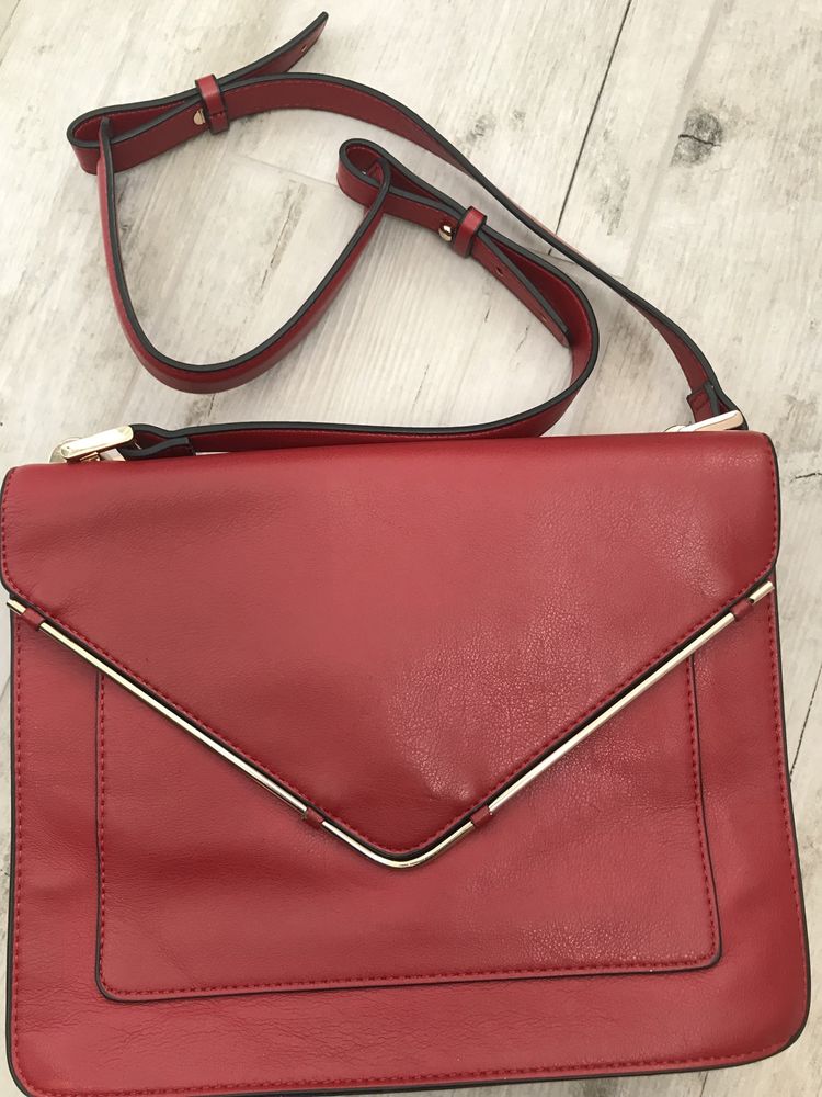 Zara city bag червона сумка zara