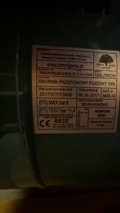 Zbiornik omnigena 100l