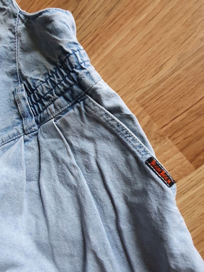 Kombinezon ogrodniczki spodenki jeans paper bag