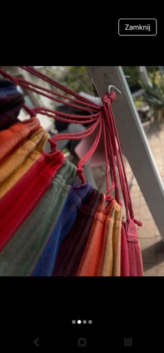 Hamak ogrodowy 2 osoby huśtawka xxl mocny wytrzymały wzmocniony pałąk