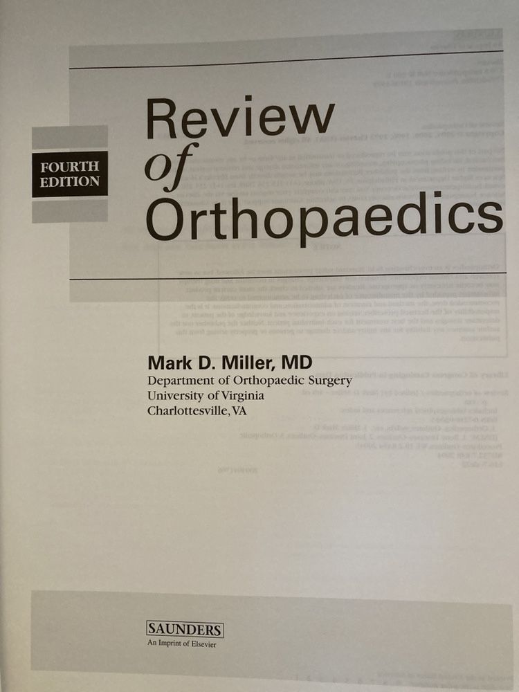 Review of Orthopaedics four ed.Miller