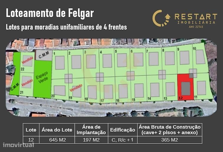 18 Lotes  Para construção de moradias individuais e unifamilares com c