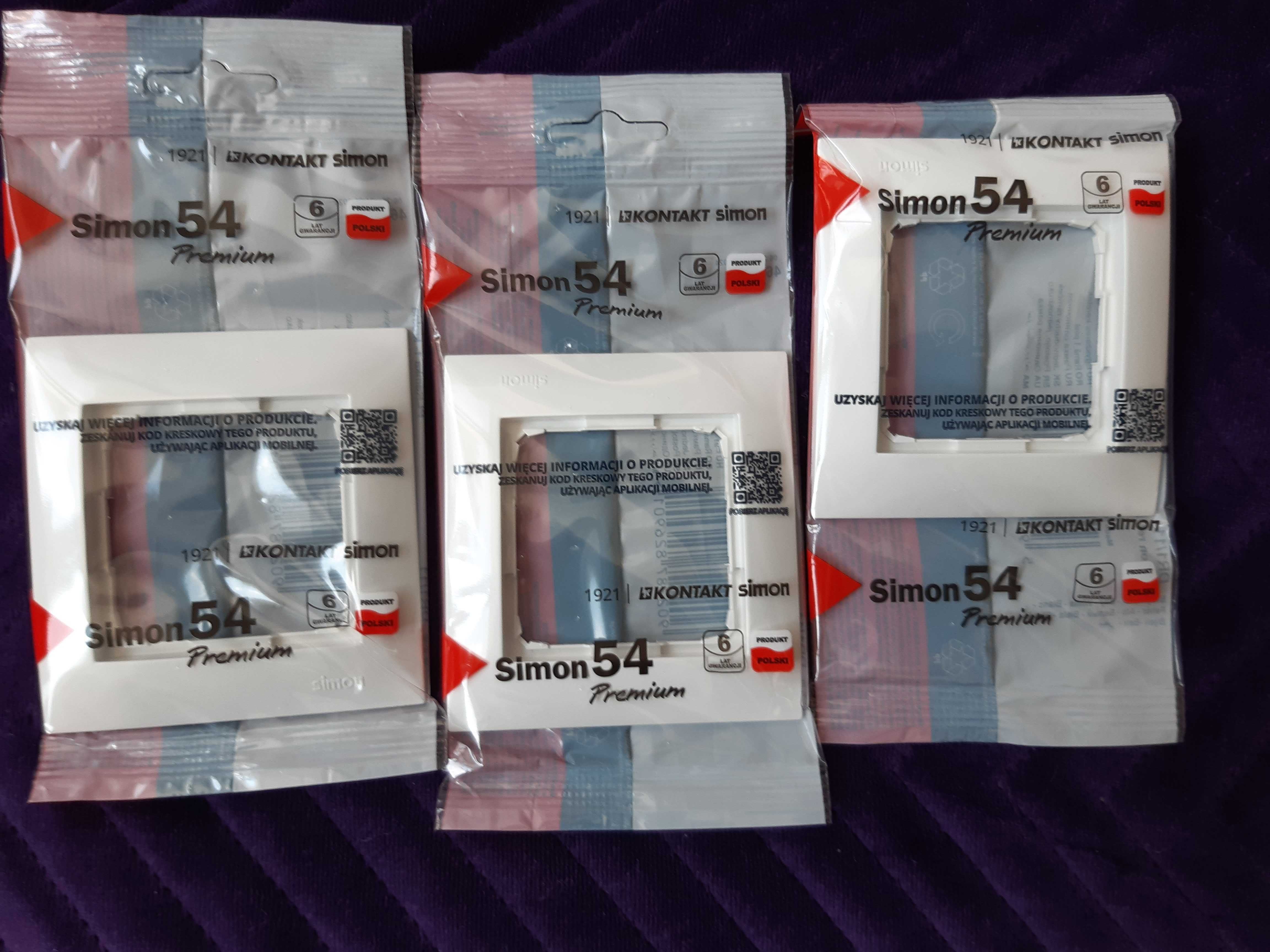3 x ramka pojedyncza biała simon 54