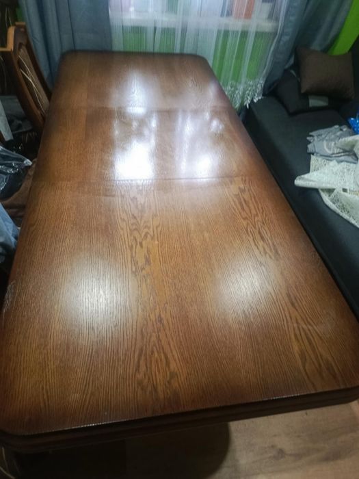 Stół dębowy rozkładany  150x80 +4 krzesła
