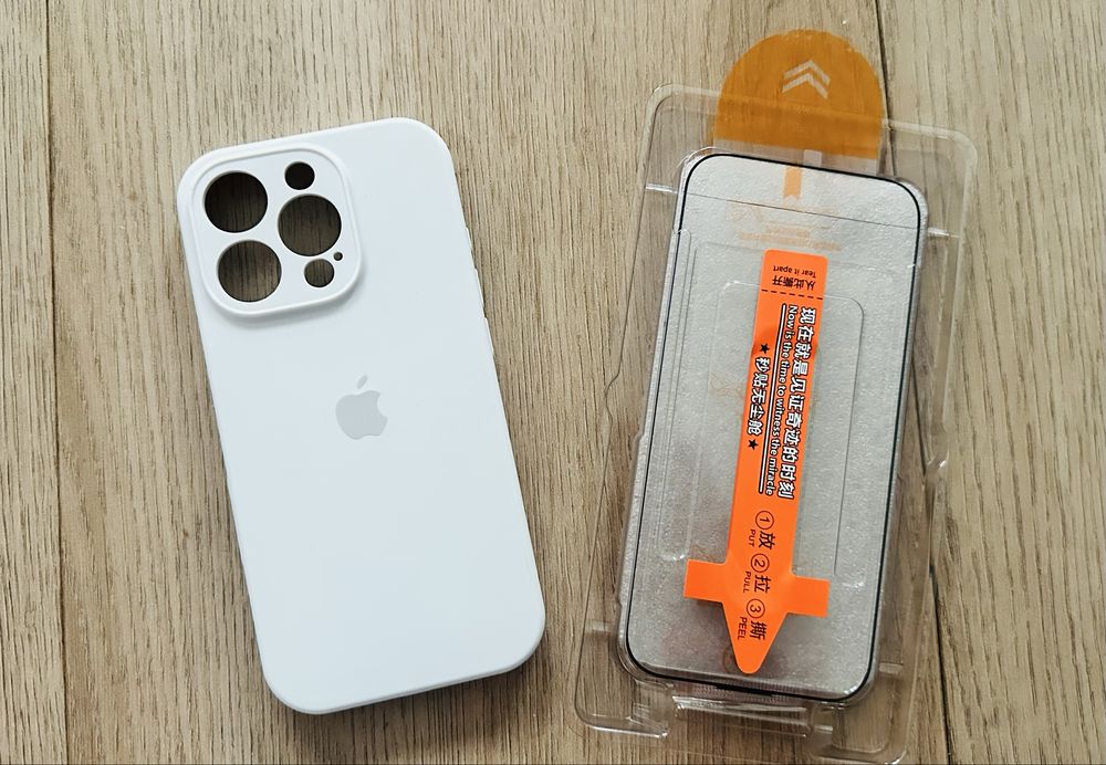Etui, pokrowiec do iphone 16 pro + szklo, kolor biały