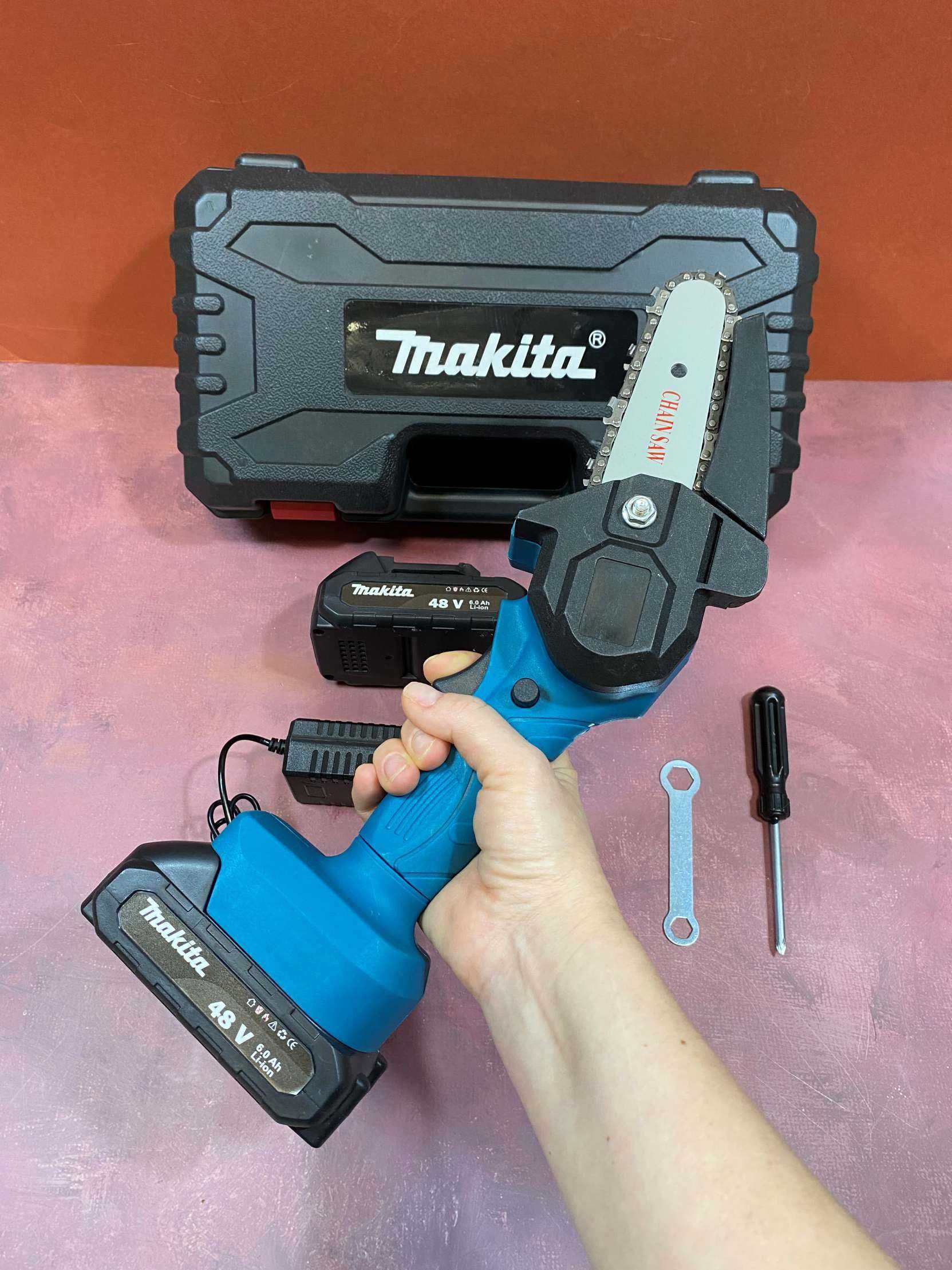 Цепная пила аккумуляторная Makita 48V 5A электропила шина 10см