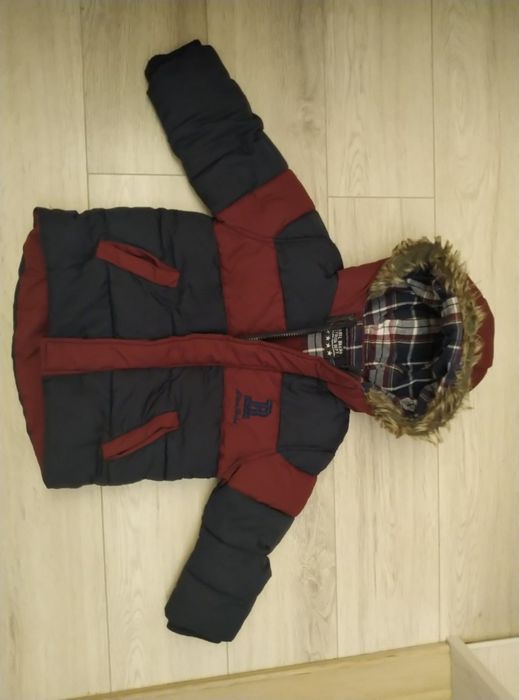 Kurtka zimowa chłopięca futerko 1,5-2 lata 92 cm