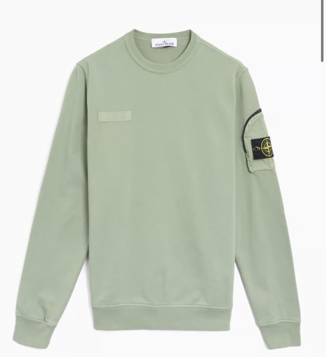 Світшот Stone Island хакі з патчем лого оригінал