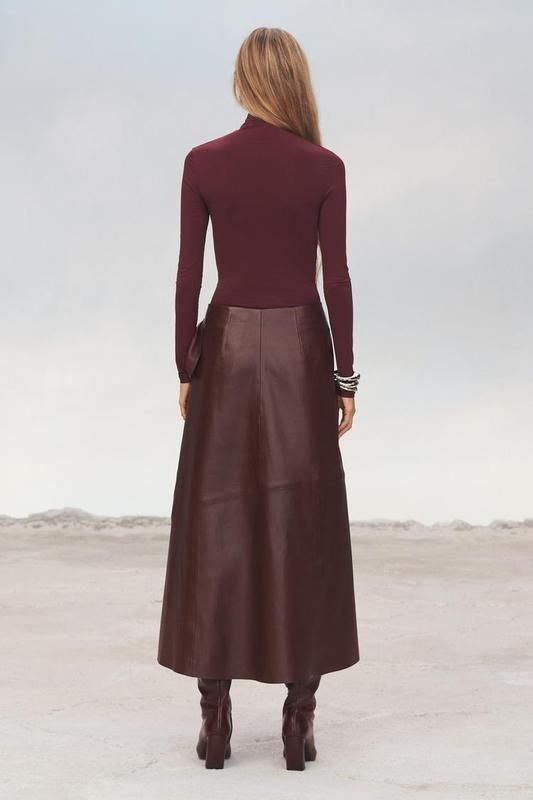 100% шкіряна спідниця ZARA з пряжкою