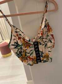 Crop Top Krótki Gorset Floral Print Kwiaty