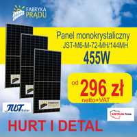 Panele fotowoltaiczne 450/455W Panel * 296 zł netto Just Solar Od ręki