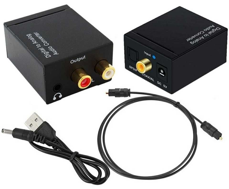 Konwerter optyczny Toslink SPDIF 2x RCA zasilanie USB * Wejherowo
