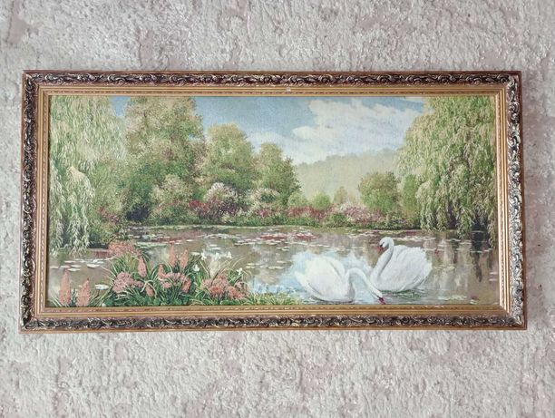 Картина Гобелен "Лебеді на ставку"