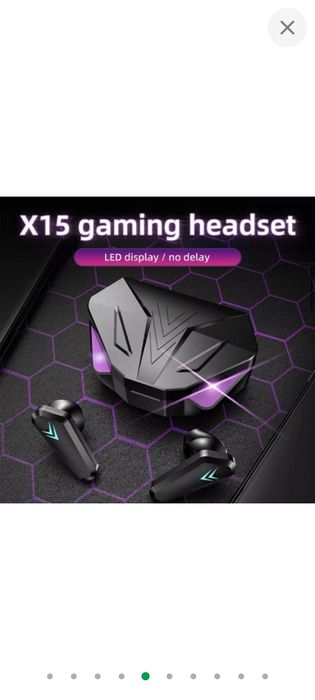 Ігрові геймерські навушники бездротові Bluetooth TWS X15 стереогарніту