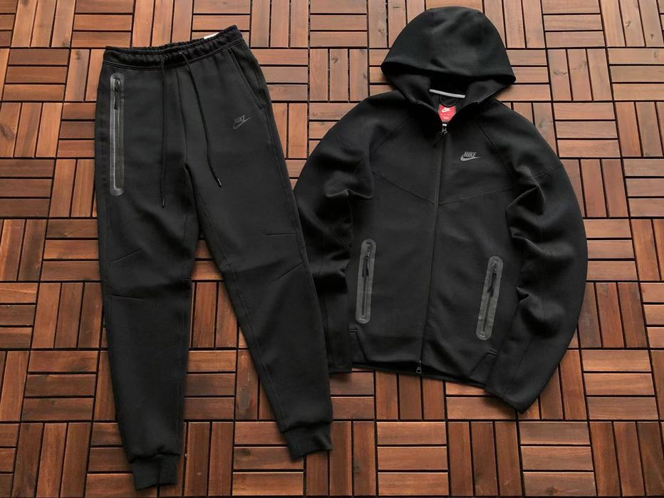 Спортивний костюм Nike tech fleece чорний  Найк М-ХХЛ