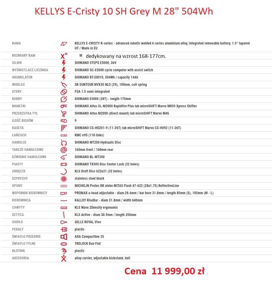 Rower elektryczny KELLYS Estima 10 SH Sky Blue S 504Wh