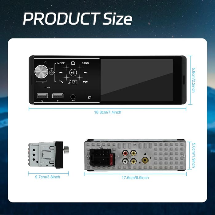 Rádio 1din + Cámara Incluída Bluetooth USB cartão MP5 Mirrorlink NOVO