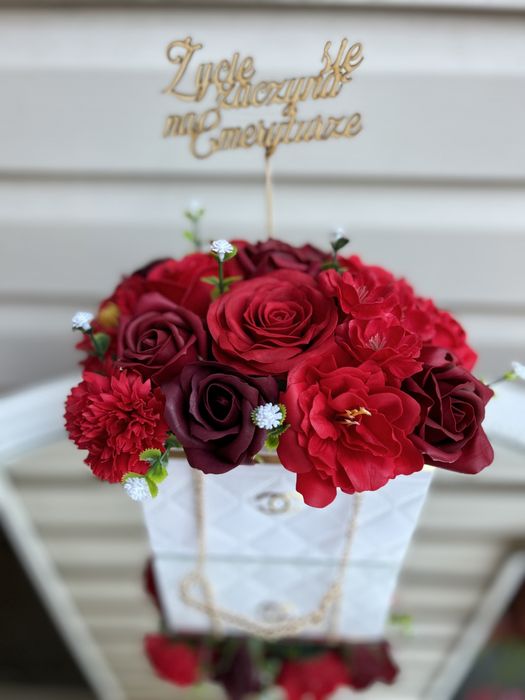Bukiet kwiaty mydlane flower box torebka chanel prezent