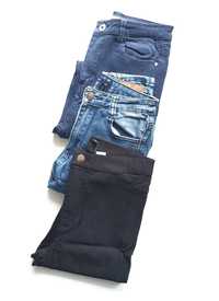 3 pary spodni slim wysoki stan jeansy high waist spodnie skinny  XS S