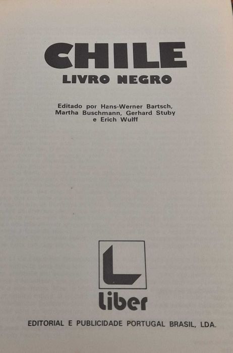 Chile, Livro Negro, de Hans-Werner Bartsch