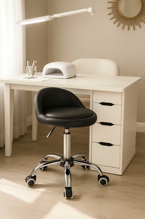 Mocny Nowy Taboret Obrotowy Na Kółkach Krzesło Stołek Kosmetyczny Dom