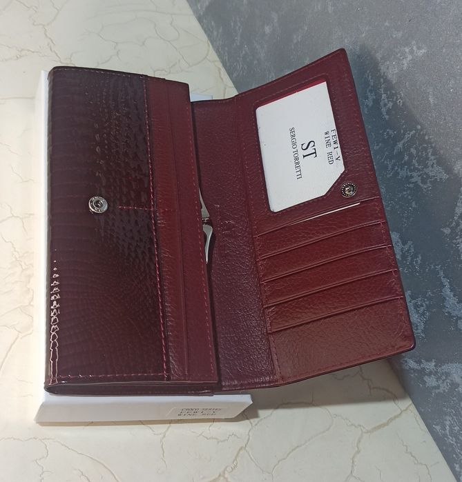 Кошелек женский кожаный лаковый ST гаманець жіночий шкіряний