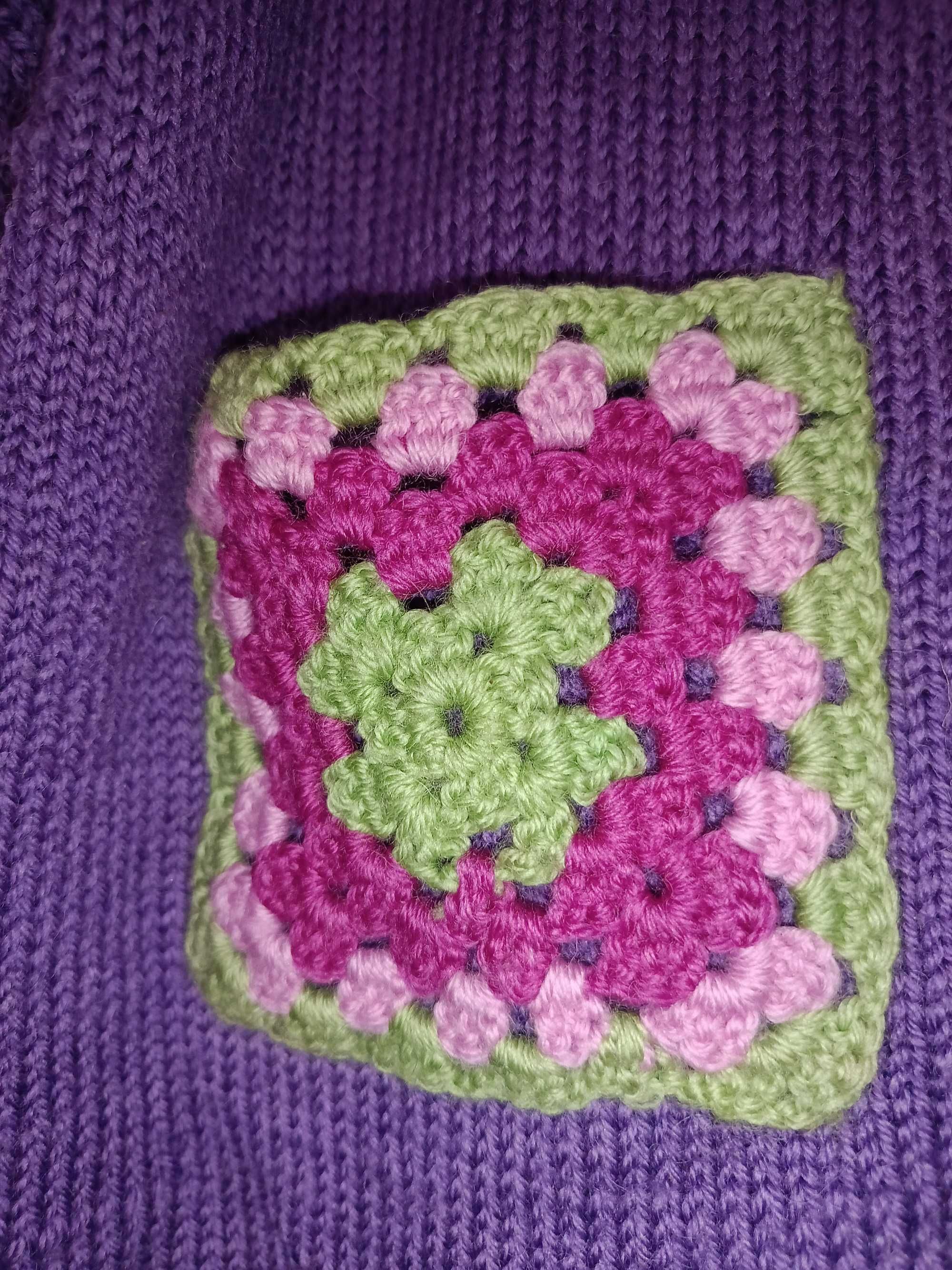 Nowy sweter hand made wool 100% wełny 128.