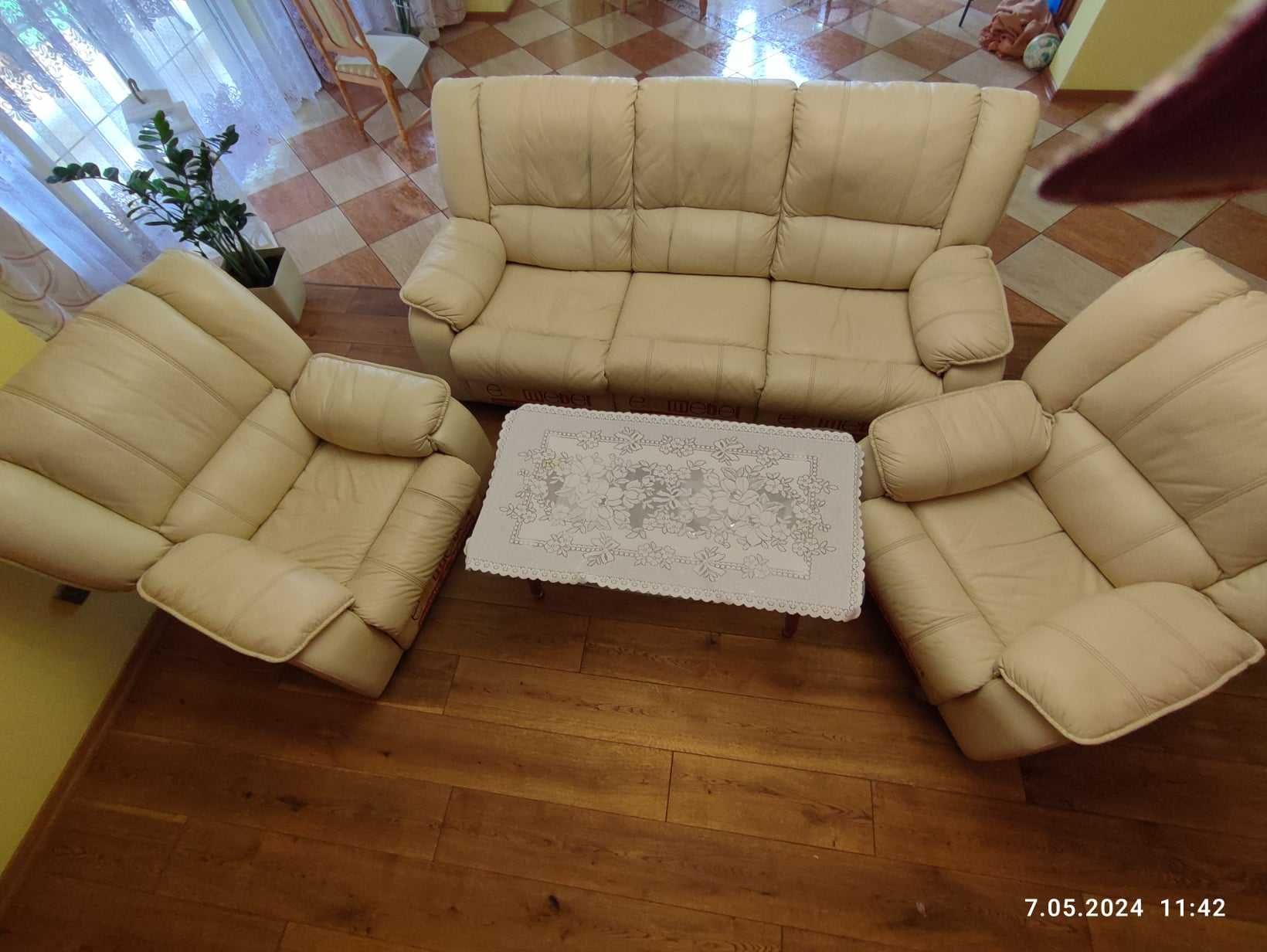 Skórzany Zestaw Wypoczynkowy