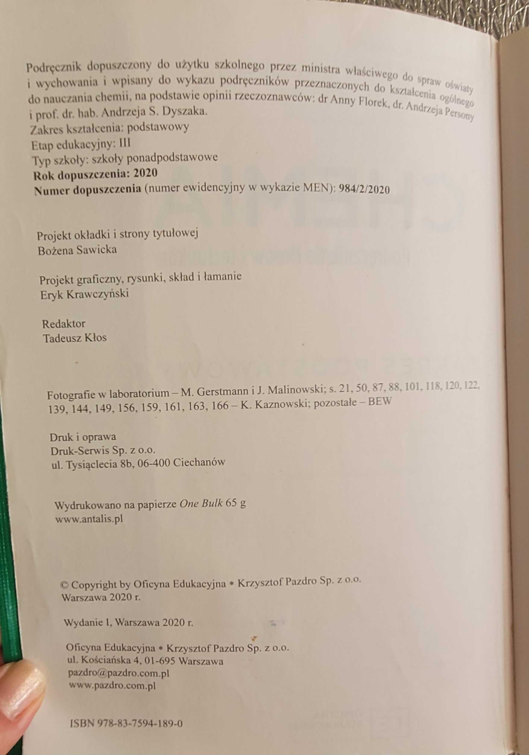 Podręcznik Chemia Pazdro kl2 i Podstawy przedsiębiorczości W.Kotowski
