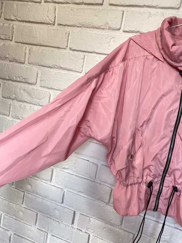 Różowa kurtka przeciwdeszczowa narzuta rozmiar m  l krój oversize