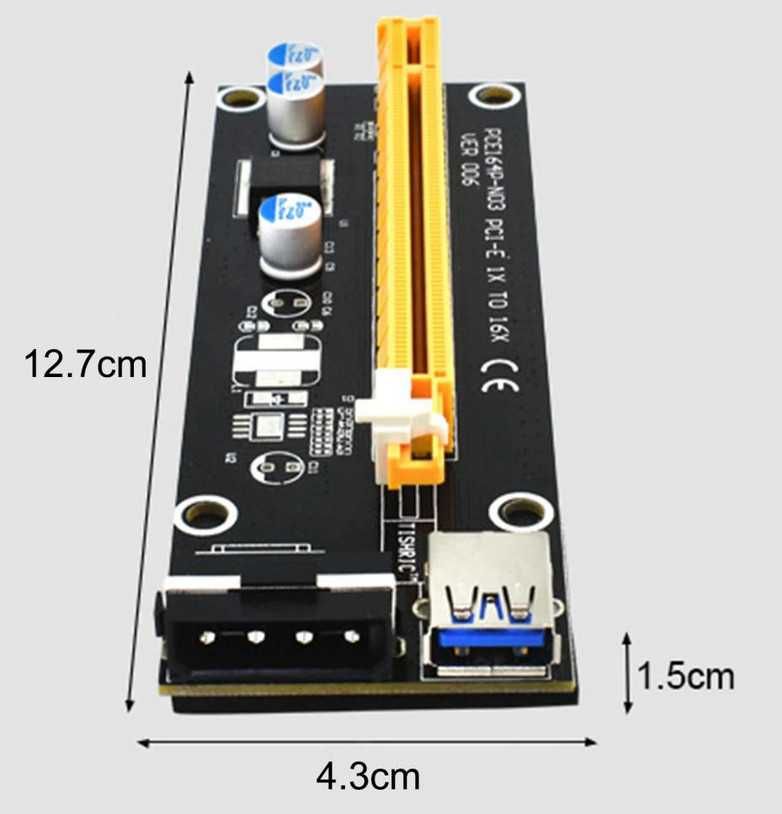 Райзер 006 PCI-E 1X to 16X Molex USB 3.0
