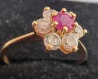 Anel ouro 19,2k flor