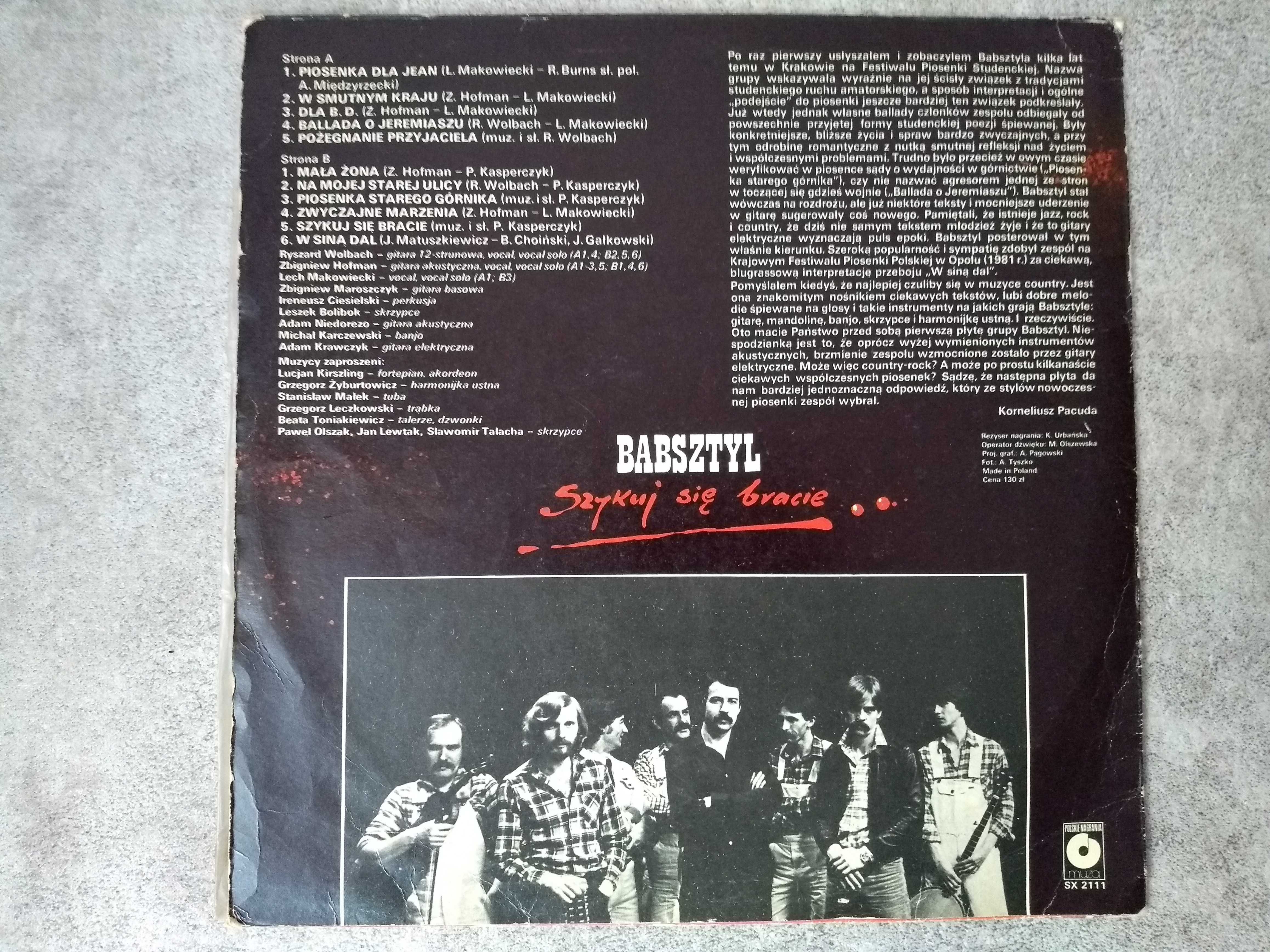 Babsztyl - Szykuj się bracie - LP - płyta gramofonowa, winyl - 1982