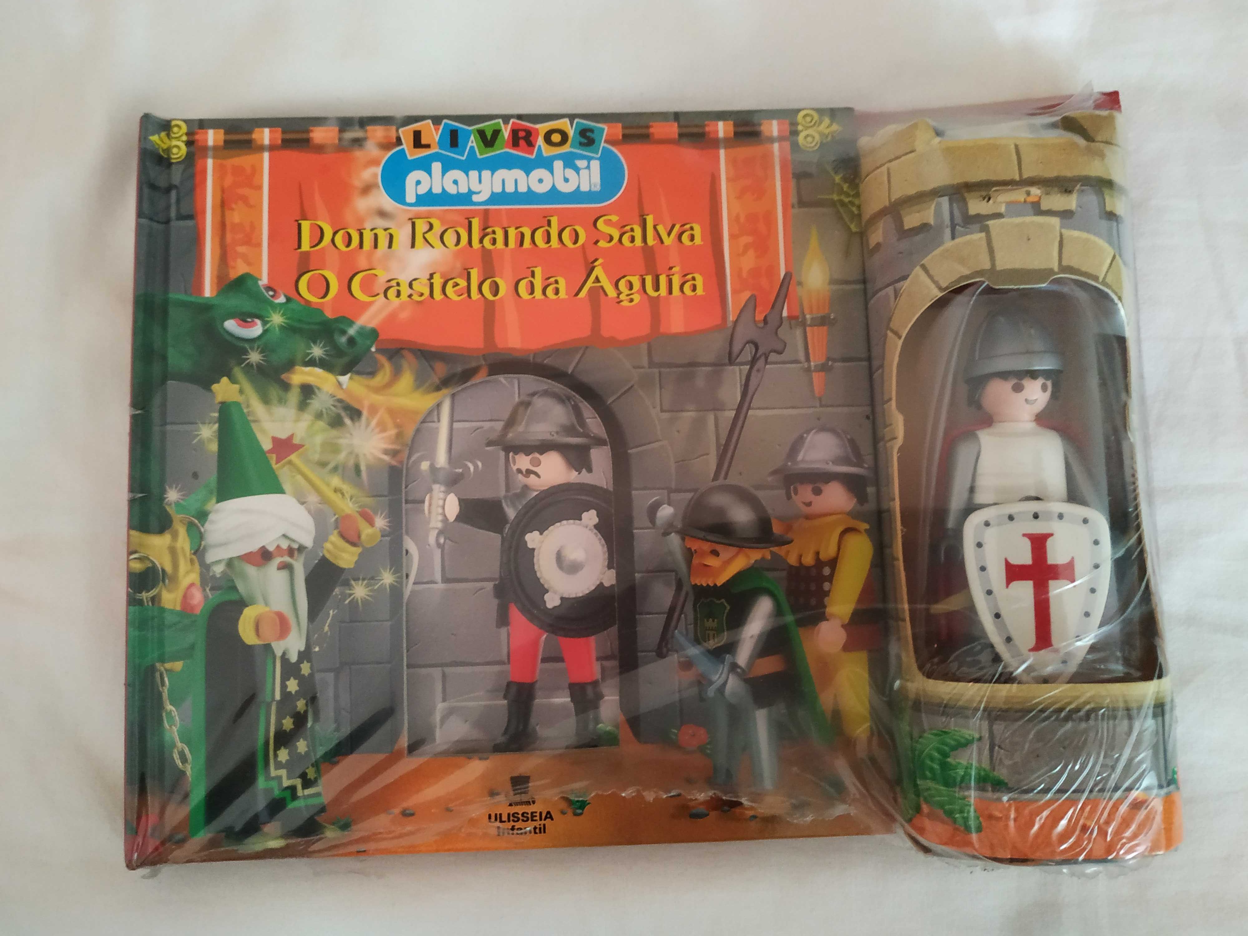 Livro Dom Rolando Salva o Castelo da Águia + figura playmobil