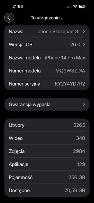 Iphone 14 Pro Max 256 GB gold