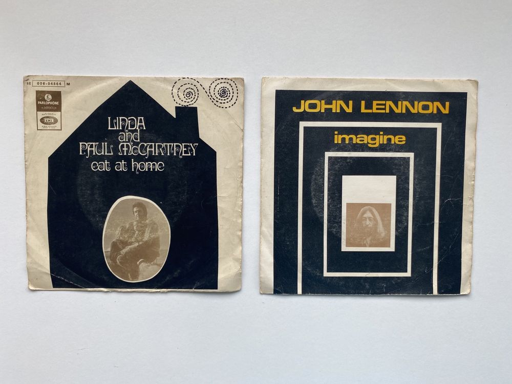 Discos de vinil singles Paul McCartney e John Lennon