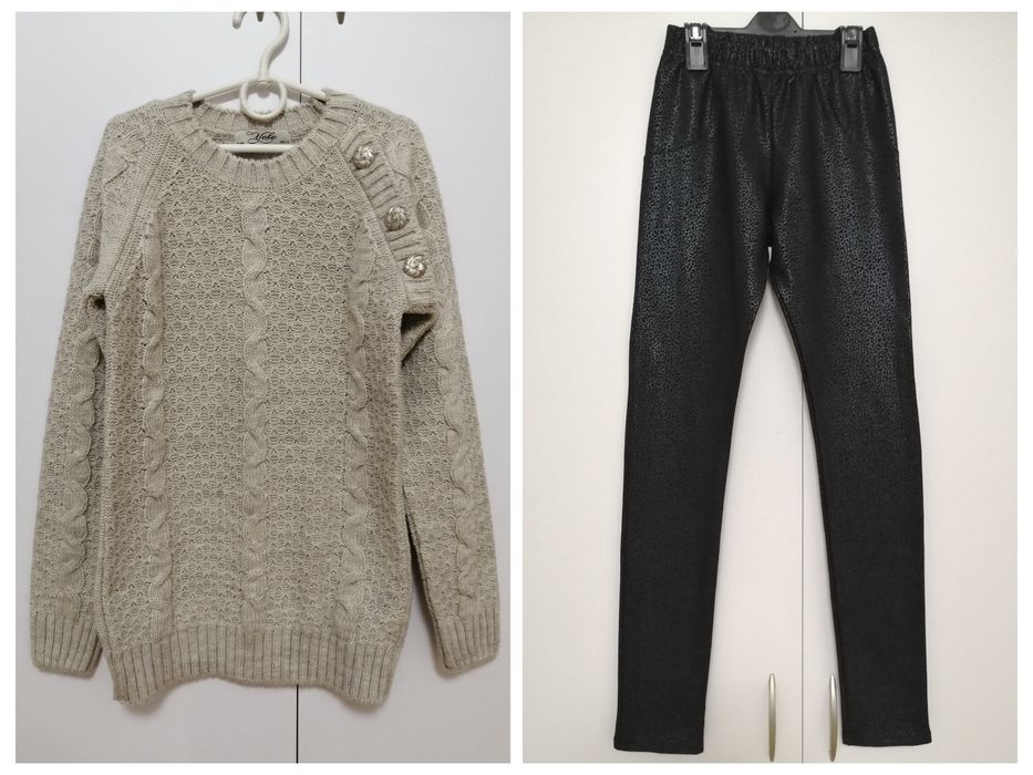 Теплые туника и леггинсы для девочки 11-12 лет