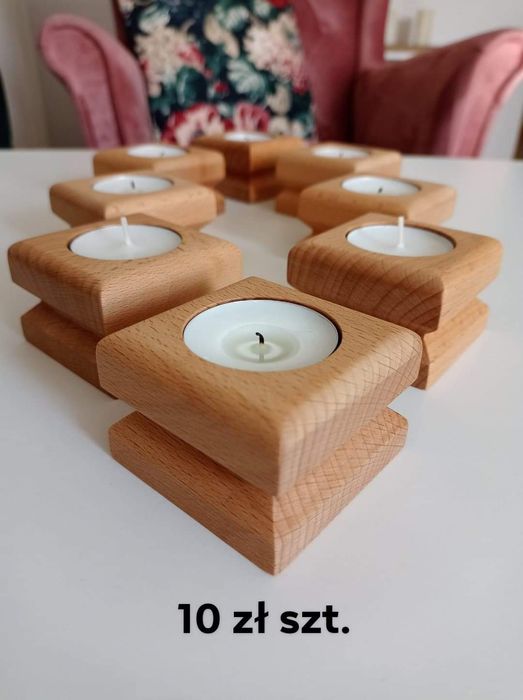 Drewniane świeczniki