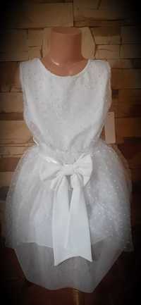 98/104 biała sukienka z tiulem